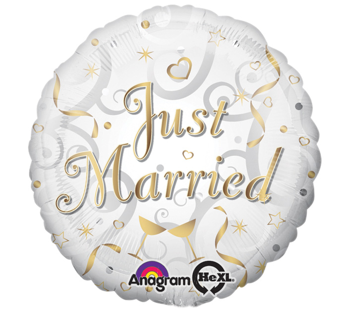Just Married Wedding Mylar Balloon Just Married Wedding Mylar Balloon